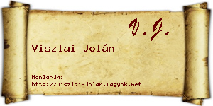 Viszlai Jolán névjegykártya