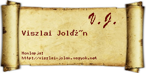 Viszlai Jolán névjegykártya
